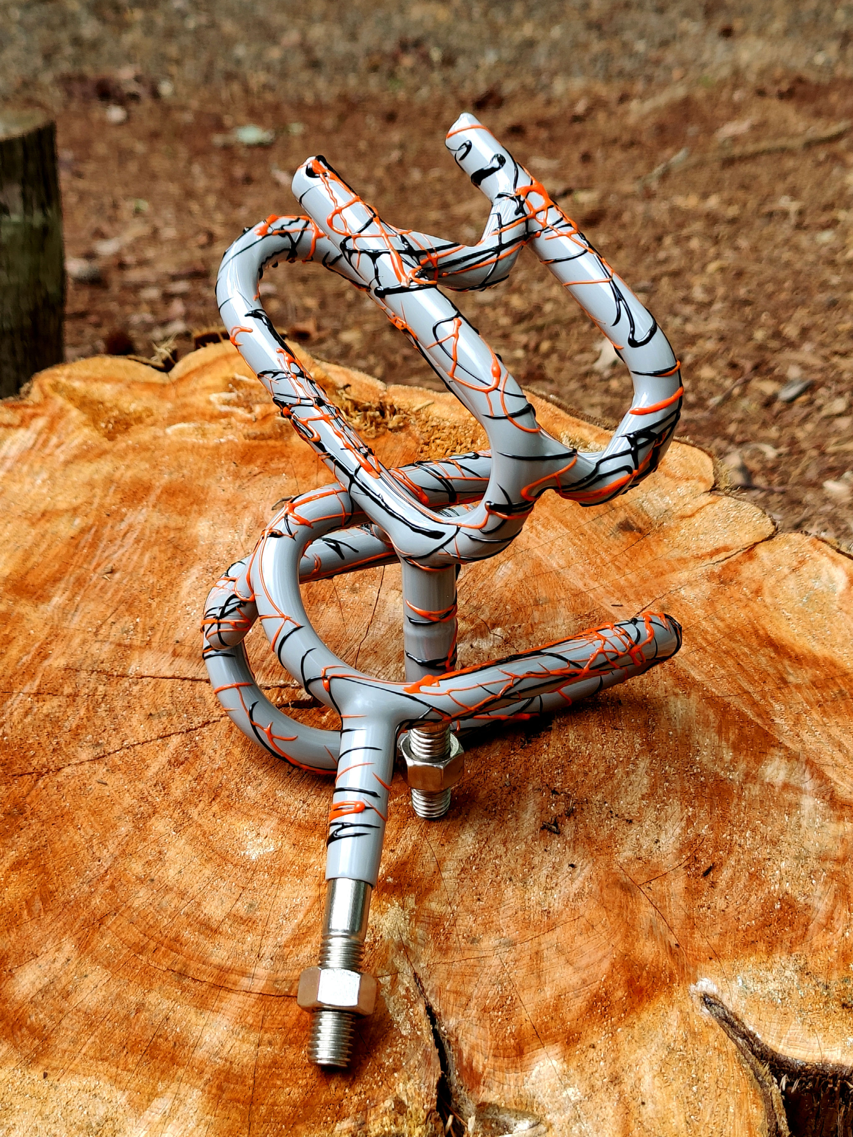 All Gray with Orange and Black