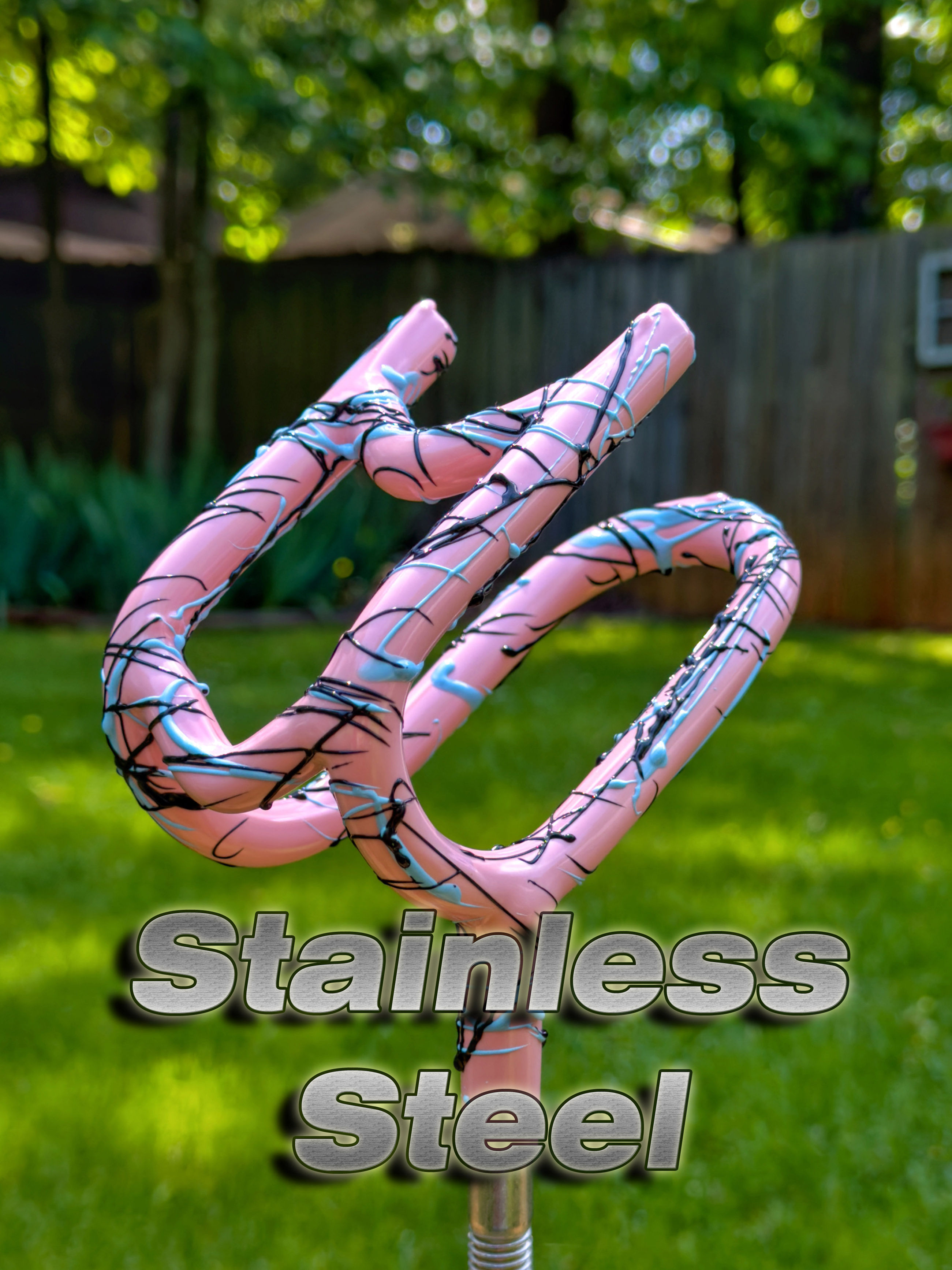 **All Stainless Steel** Pink with Light Blue and Black