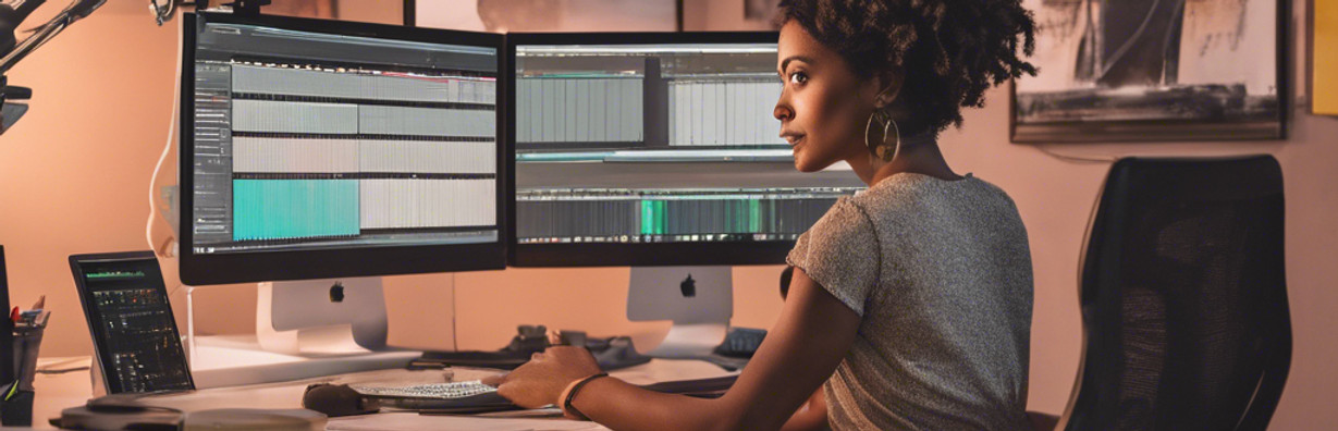 Female ethnic Video editor at her desk.jpg