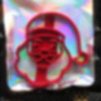 Thumbnail: Red Santa cookie cutter, on a shiny foil background. SpellBound LaserCraft LLC