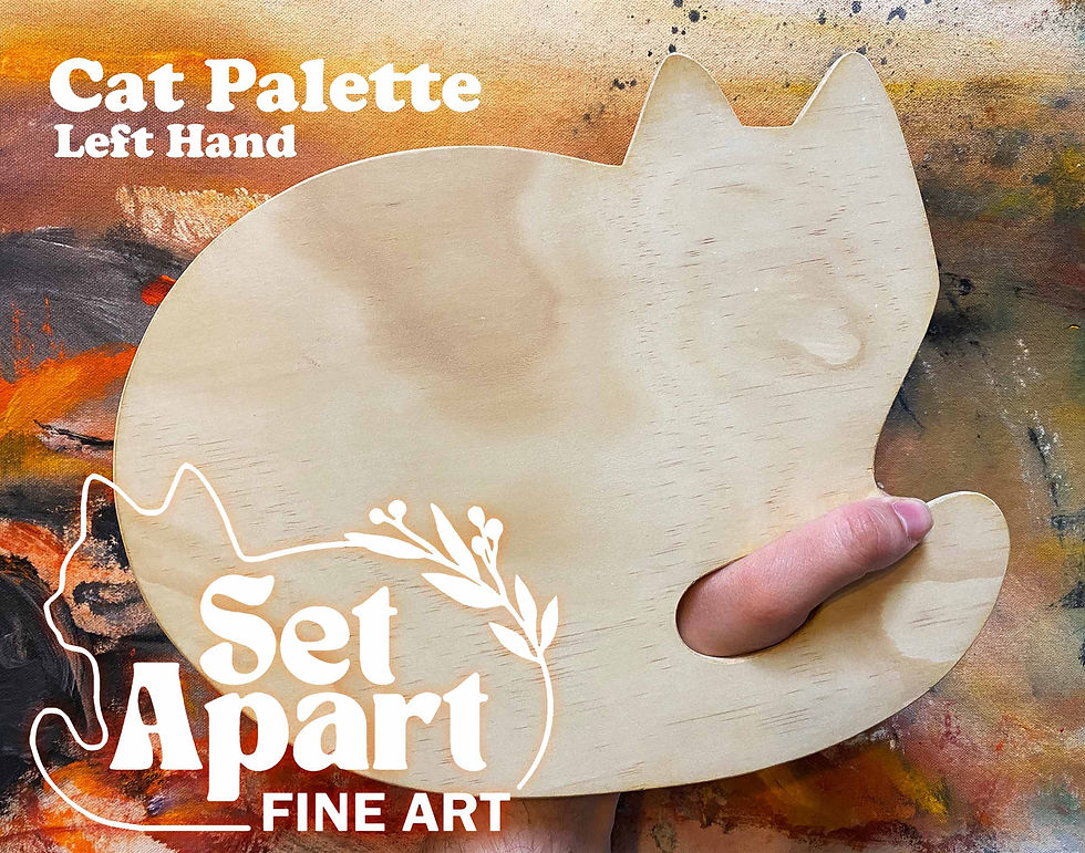 Thumbnail: Handmade Wood Artist Paint Palette - Lounging Cat Silhouette