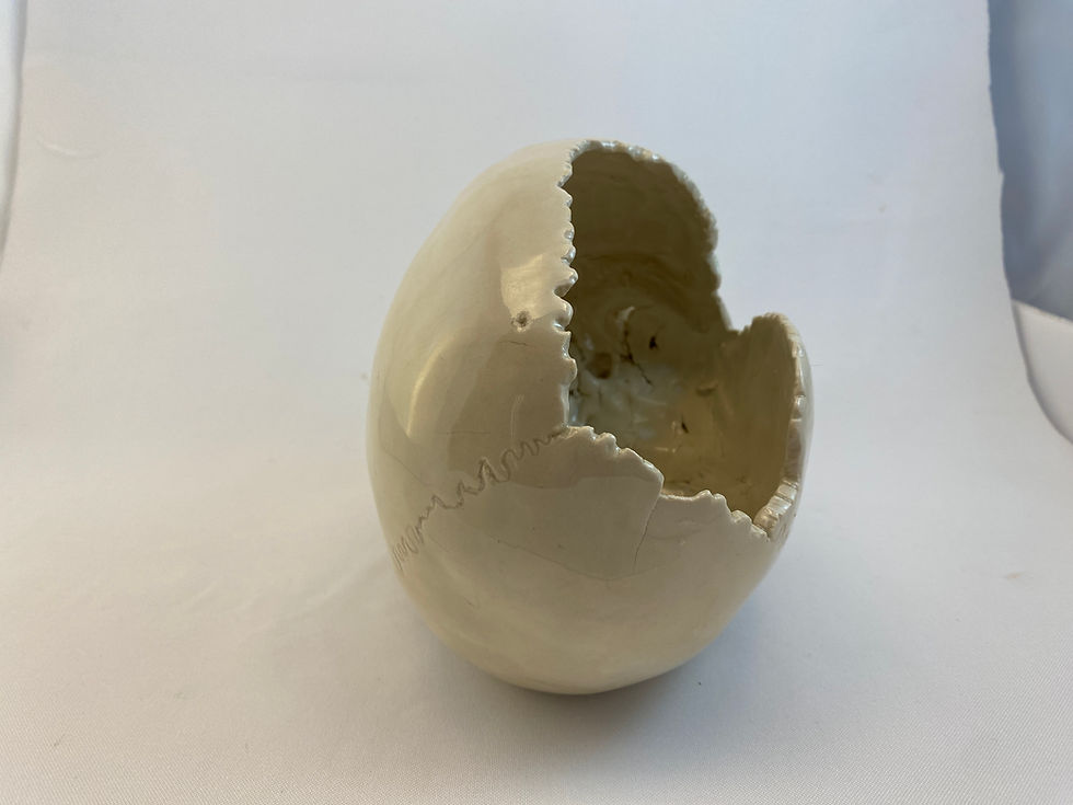 Thumbnail: Human Skull Ceramic Sculpture
