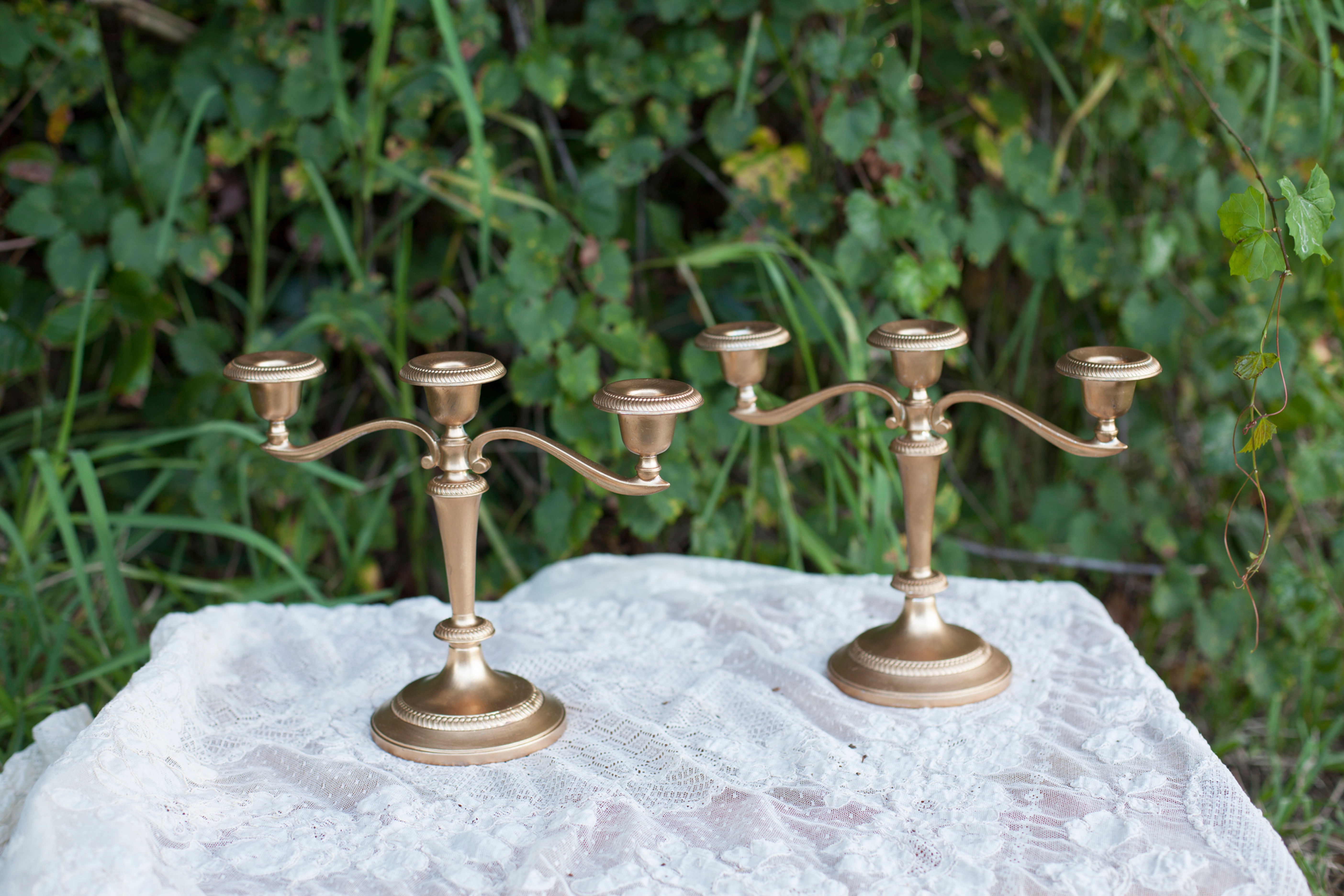 Three Tiered Golden Taper Candle Holder