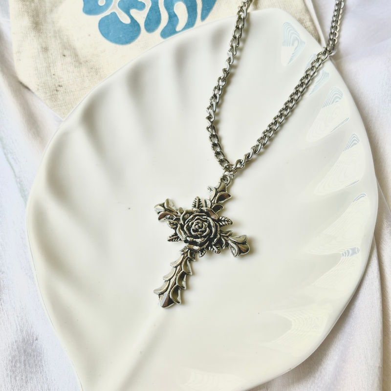 Rose Cross Necklace