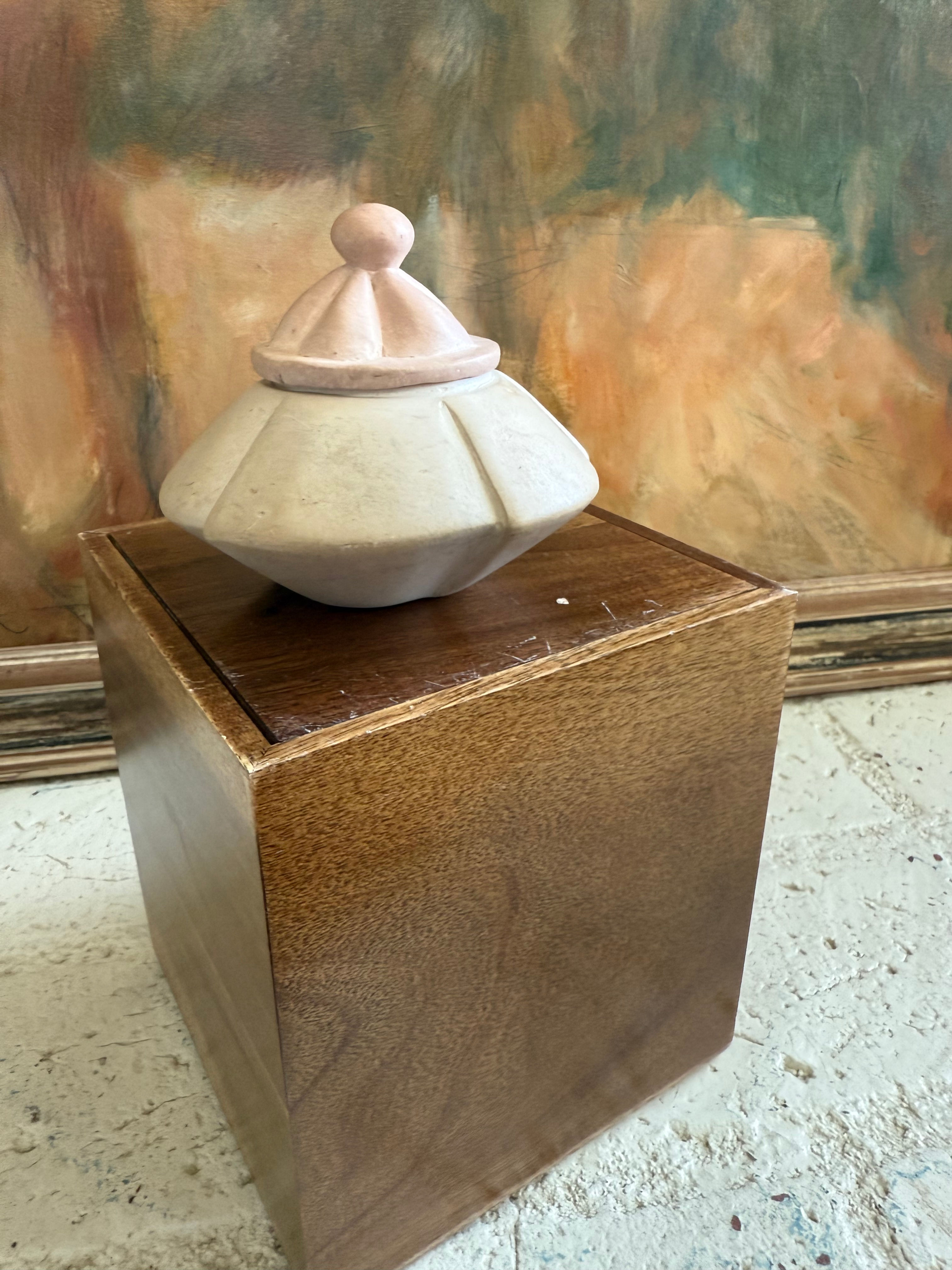 Petite Stone Jar with Lid