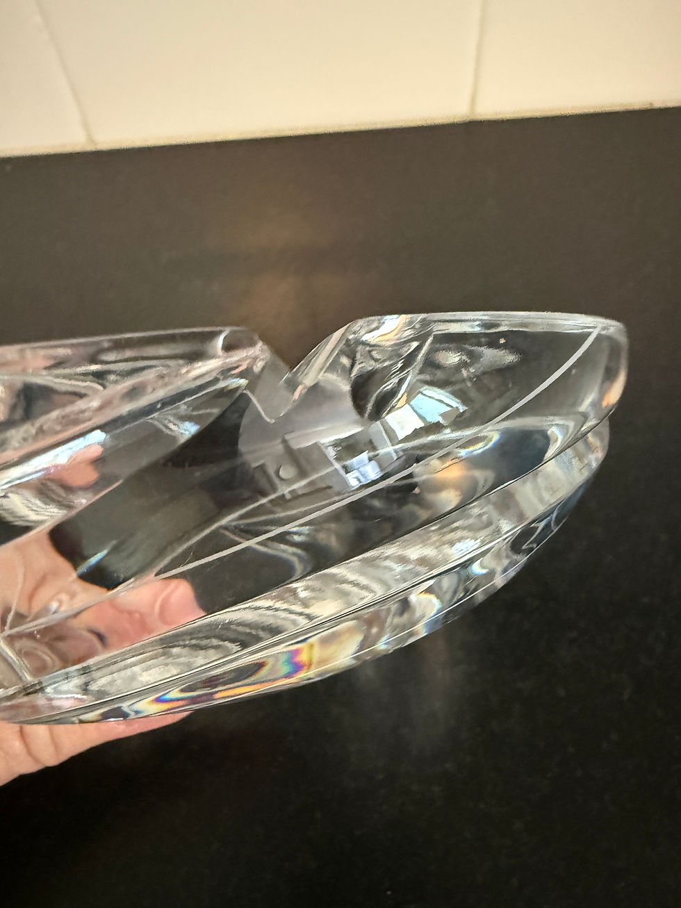 Thumbnail: Vintage Riedel Austria Cut Glass Catchall / Ash Tray (Heavy)