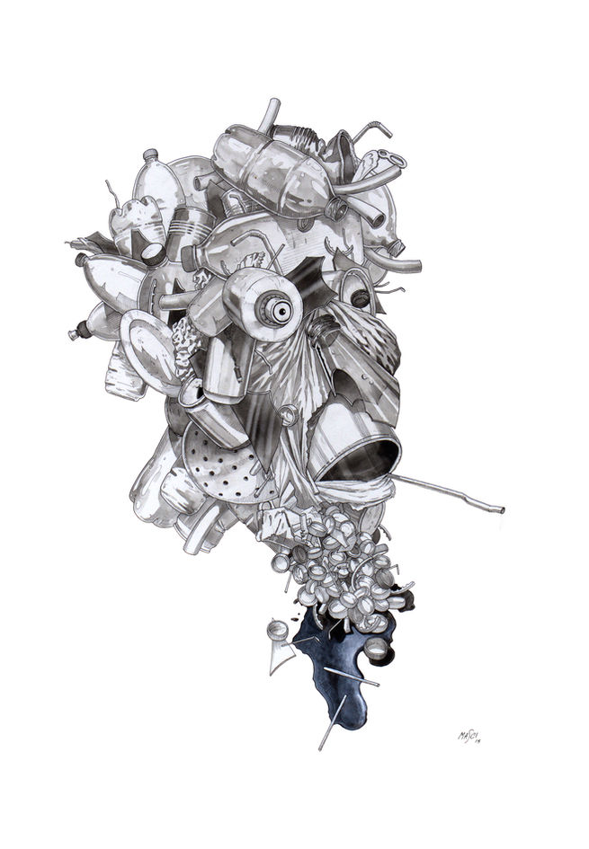 Garbageboldo #1-Francesco Masci-inks on cardboard-50x70cm-2015.jpg