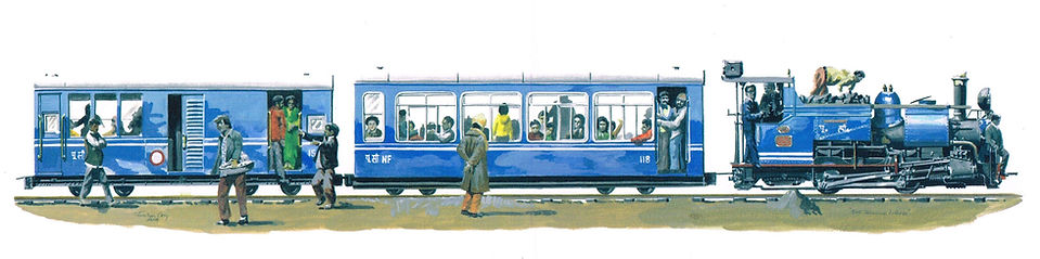 Darjeeling Train painting by Jonathan Clay