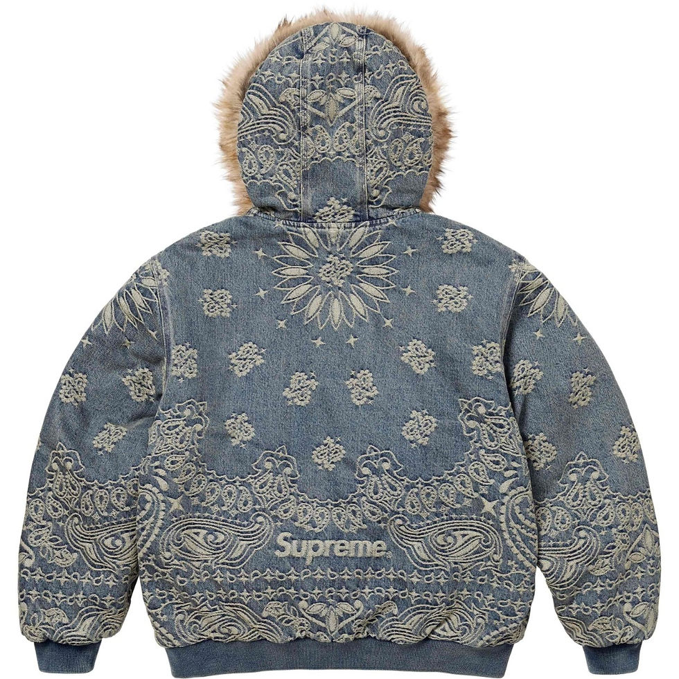 섬네일: Supreme 25ss Bandana Jacquard Denim Hoodie Jacket