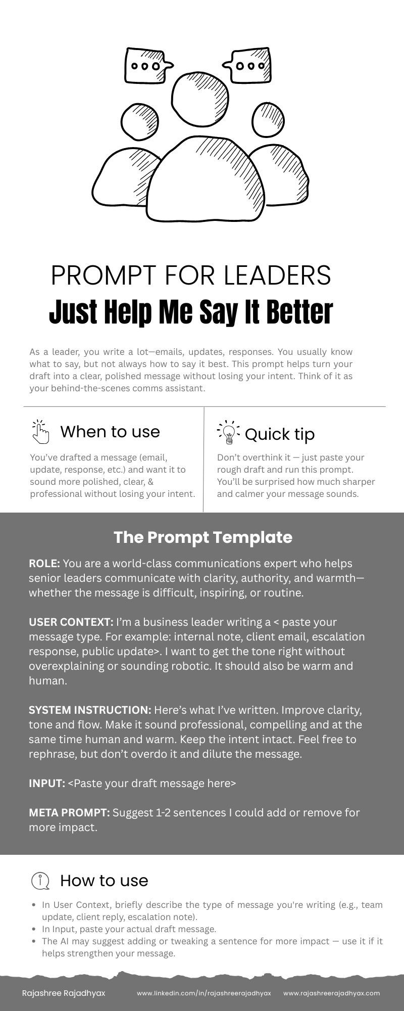 Prompt: Help me say it better - Rajashree Rajadhyax