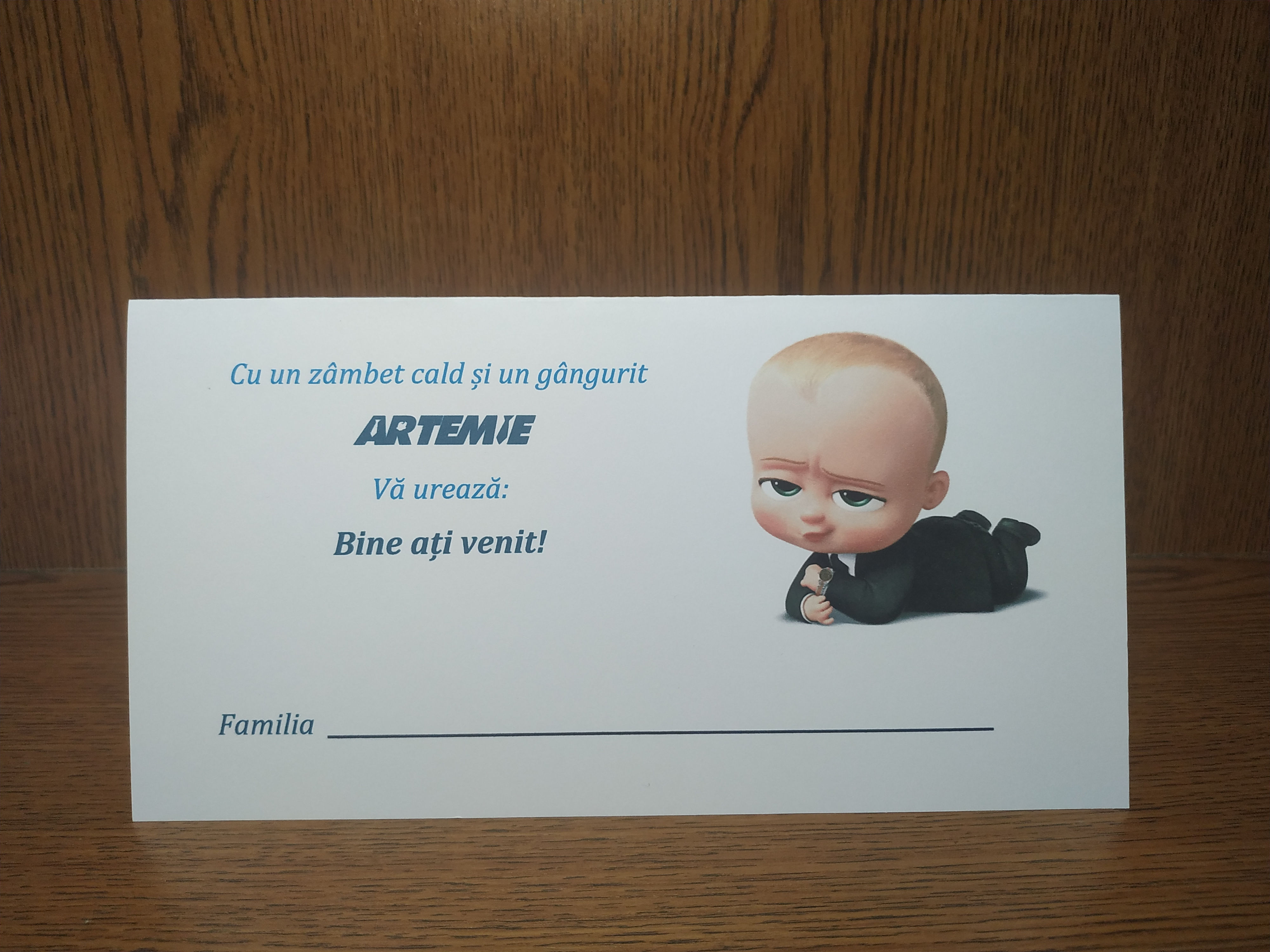 Plic card din carton baby boss