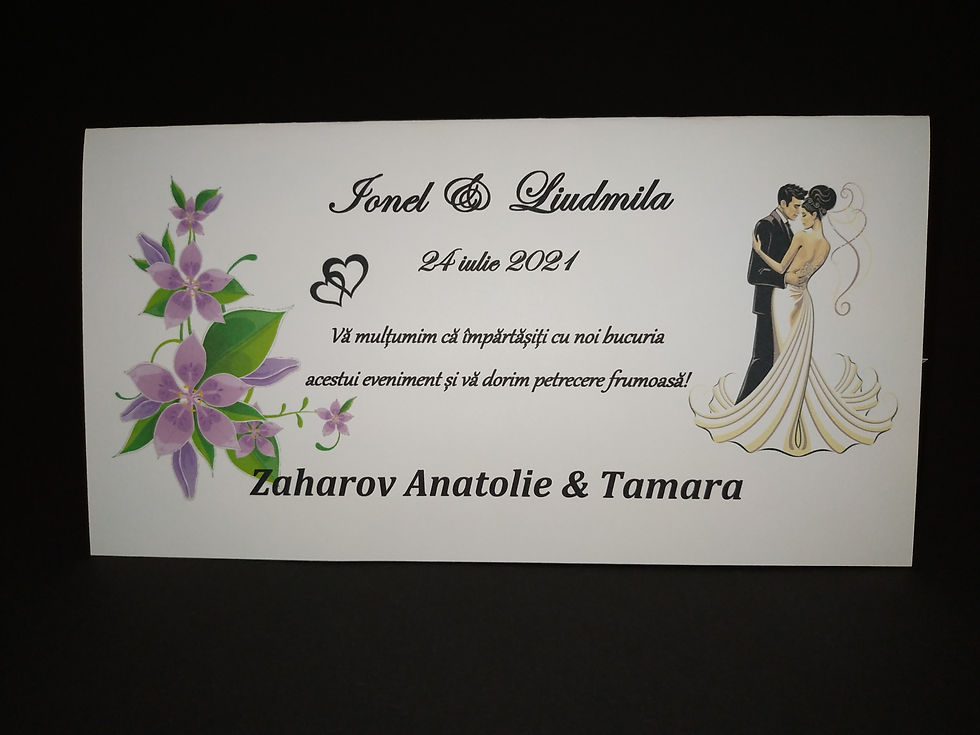 Miniatură: Plic card (mirii cu fl. Violete) 