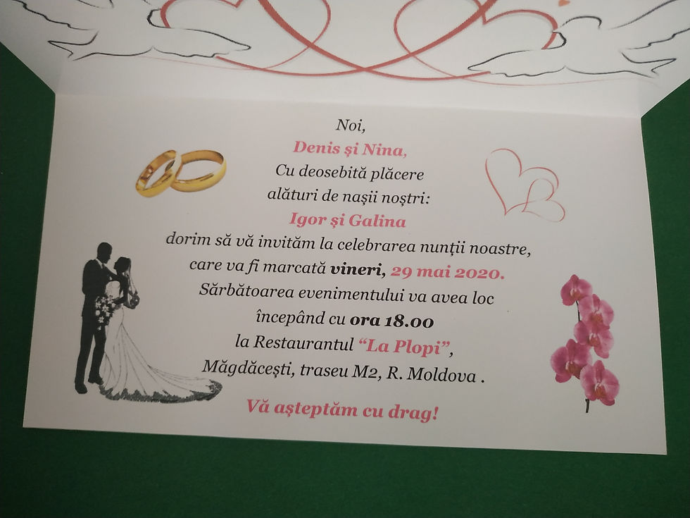 Miniatură: Invitații card porumbei (glossy) 