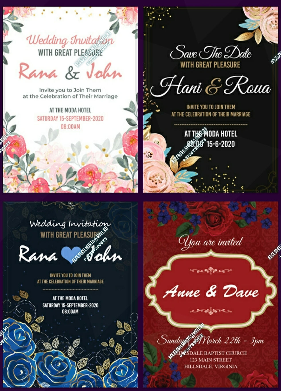 Miniatură: Invitații card (reliefat ) 