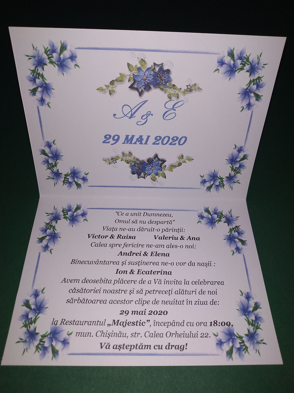 Miniatură: Invitații card mini blue 