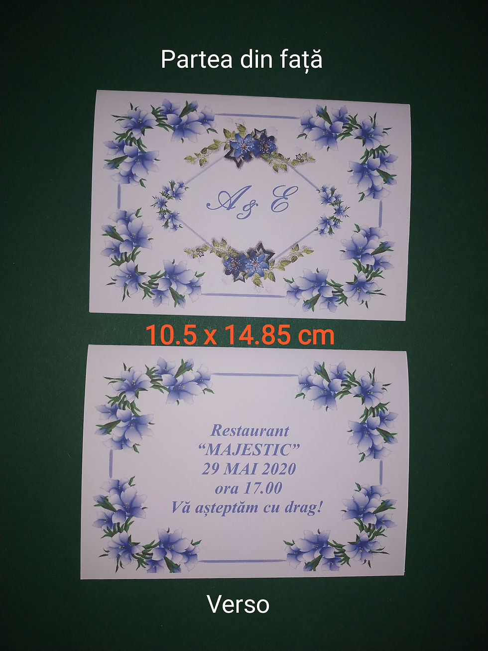 Miniatură: Invitații card mini blue 