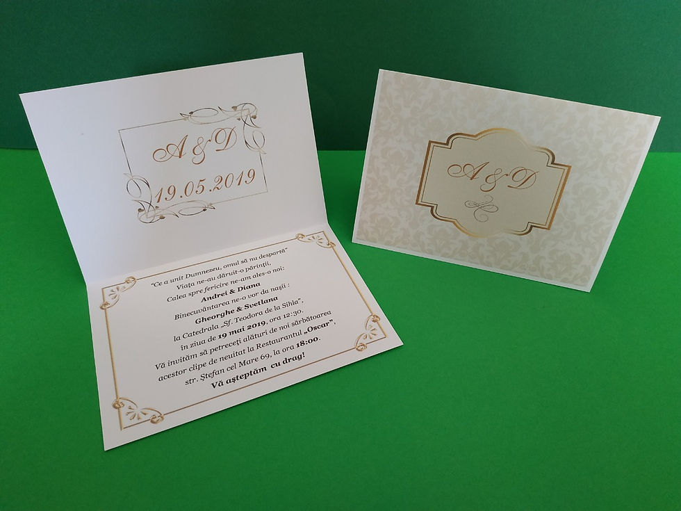 Miniatură: Invitație card aurum