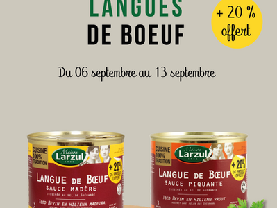 Offre exceptionnelle sur les langues de bœuf !