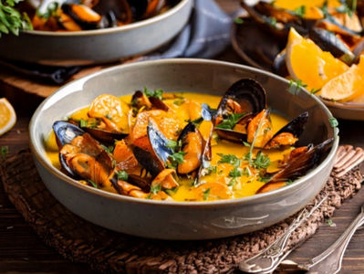 Moules à la bisque de langoustines et au safran !
