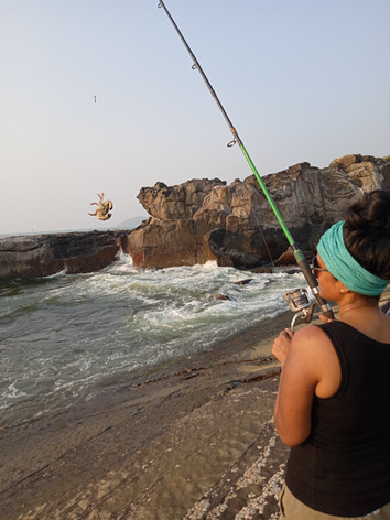 fishing with rod and reel