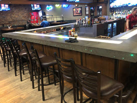 bar top with lighting