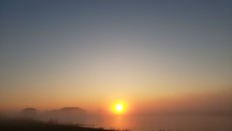 fog on the lake