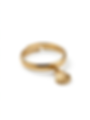 Gold adjustable ring with a dangle shell charm