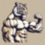 Bodybuilding Tiger in a Sideways Bicep pose.jpg