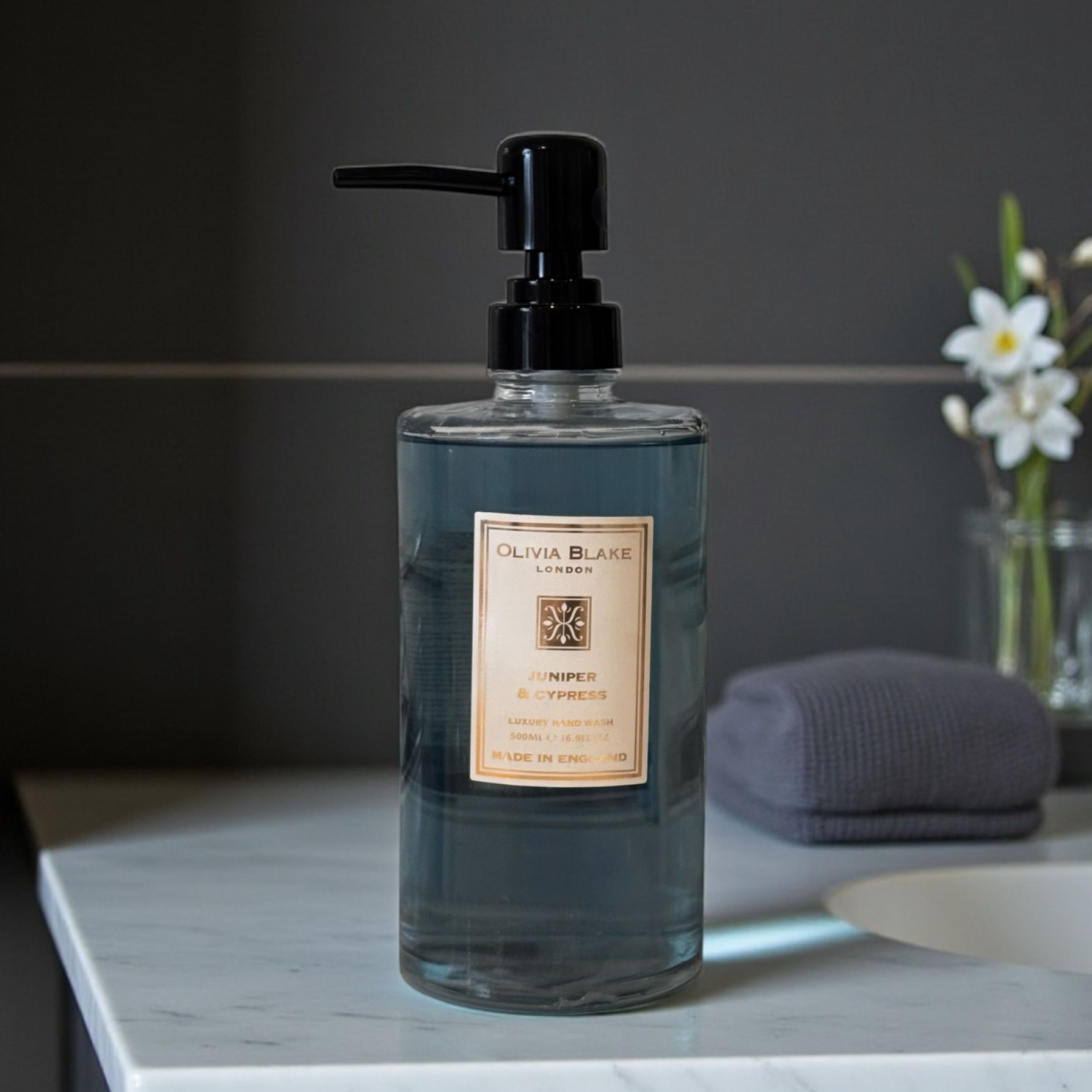 Olivia Blake Juniper & Cypress Glass Handwash 500ml