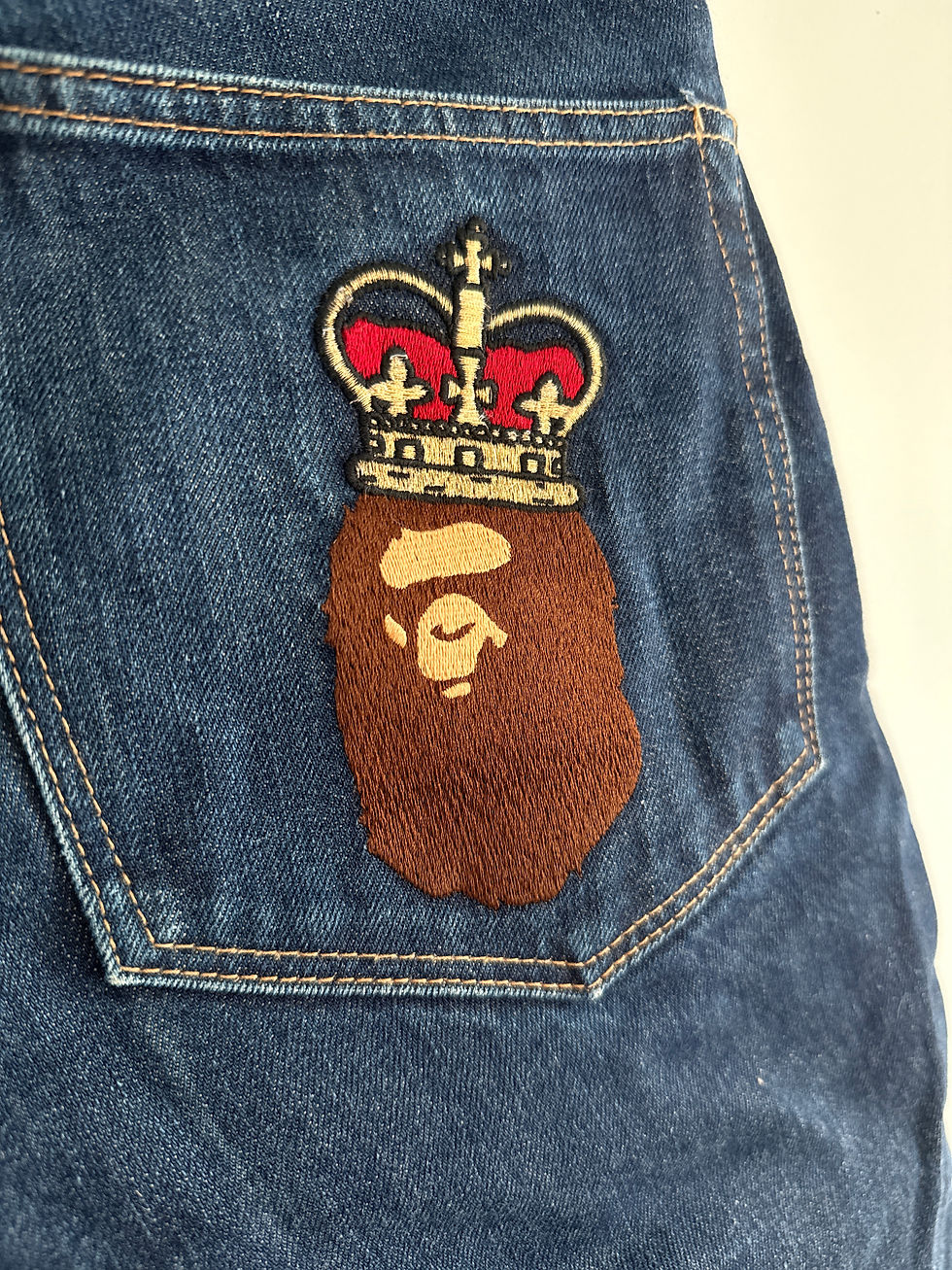 Miniatura: Bape denim king ape szorty