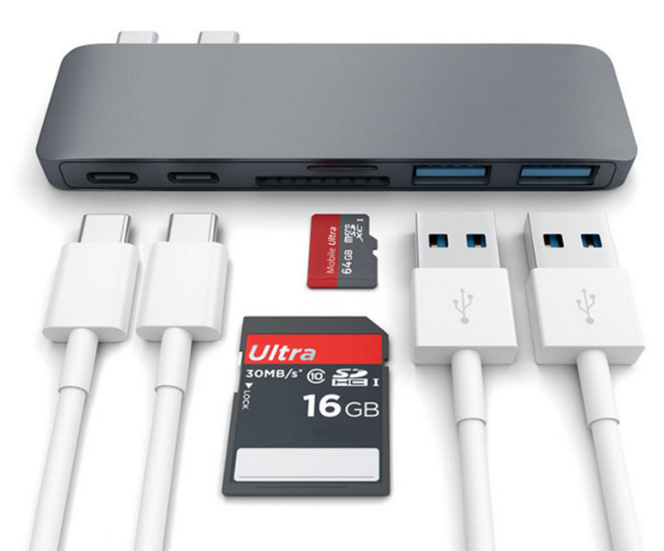 Thumbnail: Compatible with Apple , USB Type C Hub to TF SD Card Reader USB C Dock