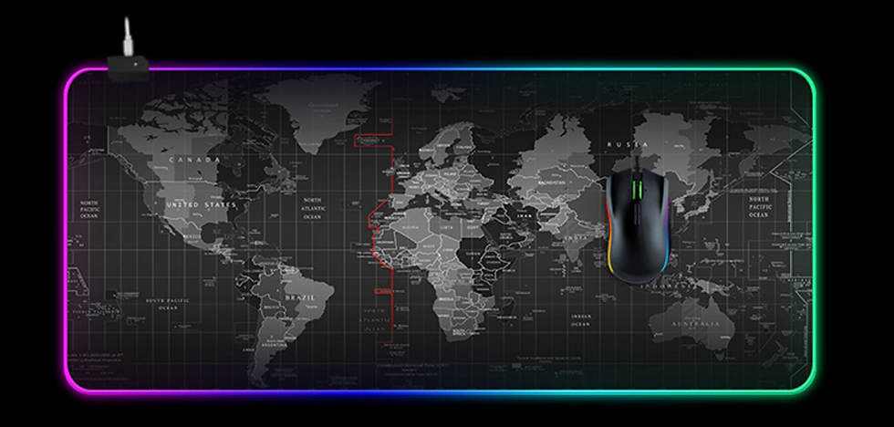 Thumbnail: RGB Gaming Mouse Pad Computer Led Backlight XXL Surface Mouse Keyboard Desk Mat