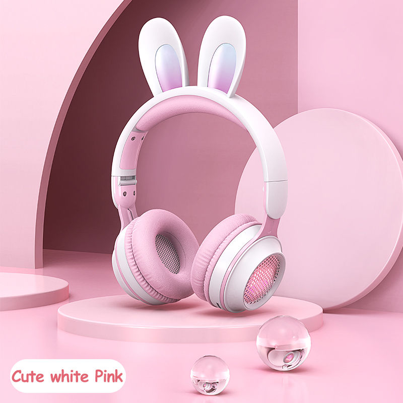 Thumbnail: Rabbit Ear Headphones Wireless Luminous Extendable Wheat Headphones
