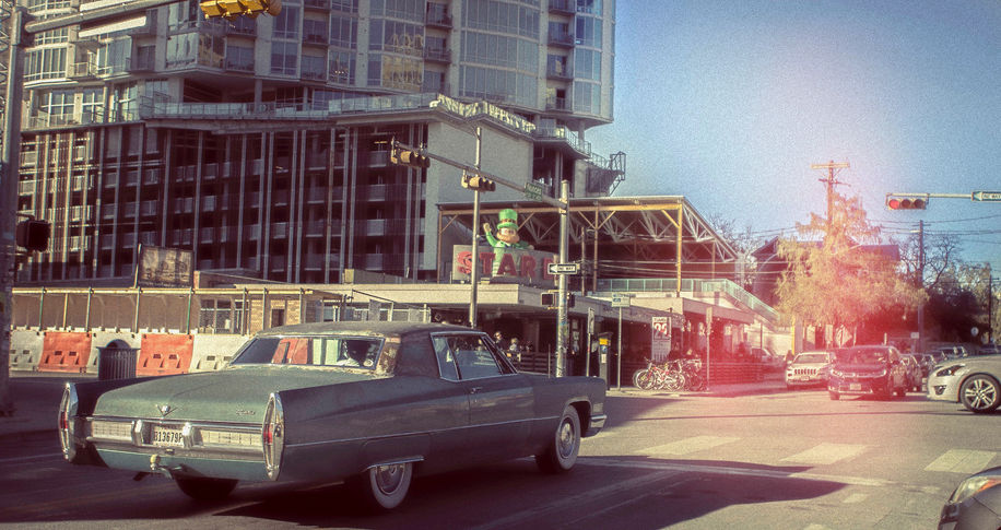 Austin, texas, usa, vintage, car, street