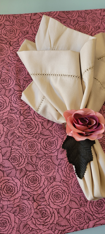 Miniatura: Lugar Americano Dupla Face - Patchwork e Rosas