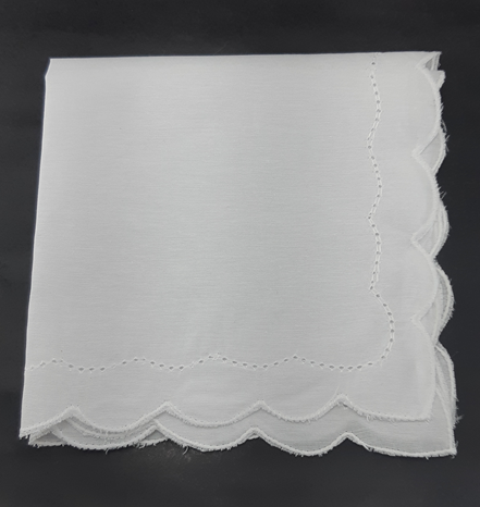 Guardanapo - Linho branco bordado