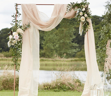 wedding frame fabric and flower backdrop