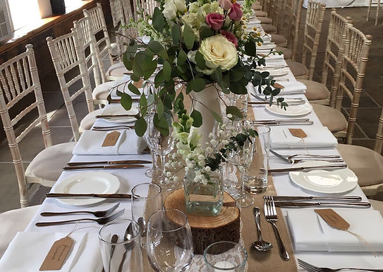 vintage wedding hire hessian table number