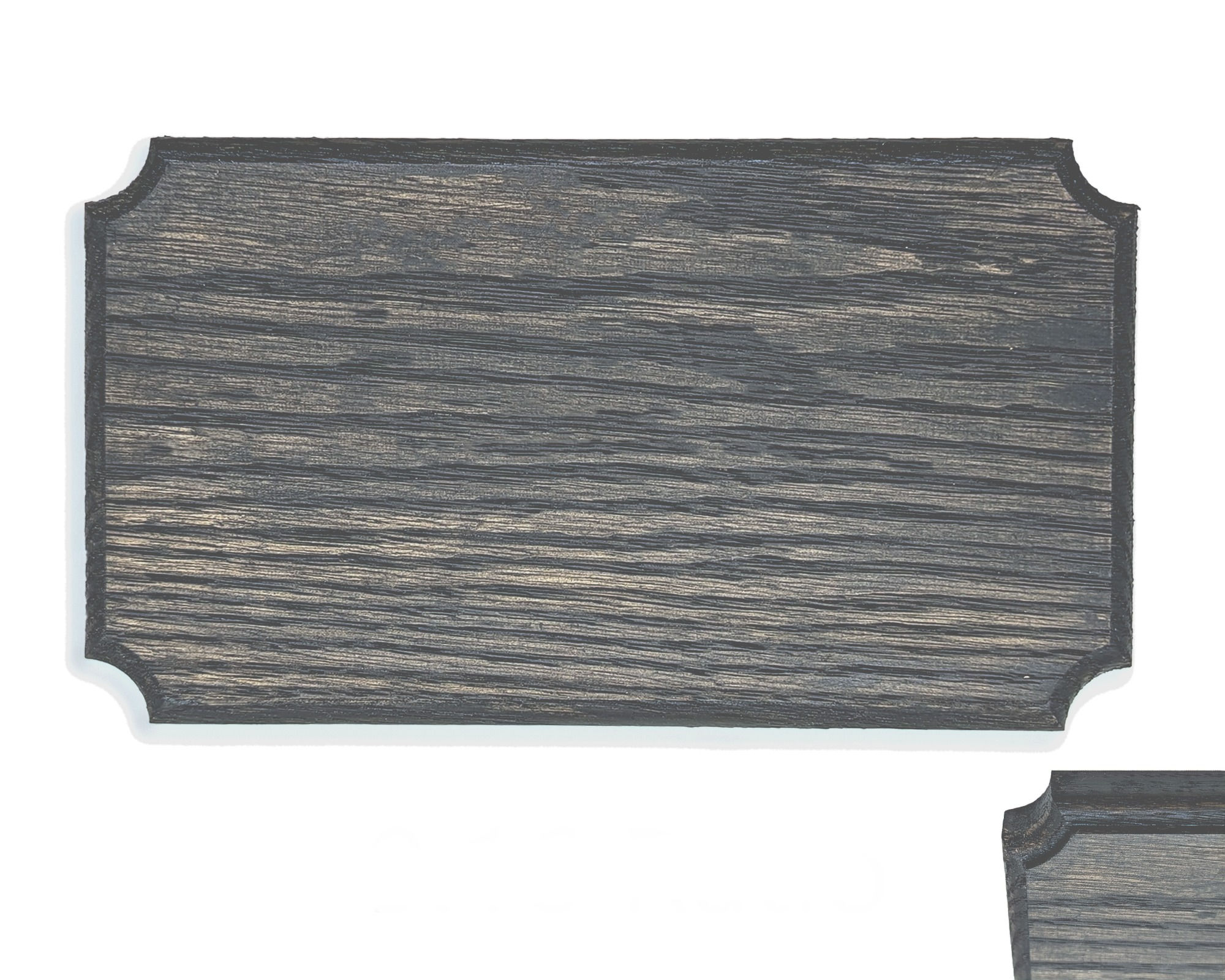 9:16 Ratio Blank Wooden Plaque (Rustic black stain), Oak, Flush Mounted