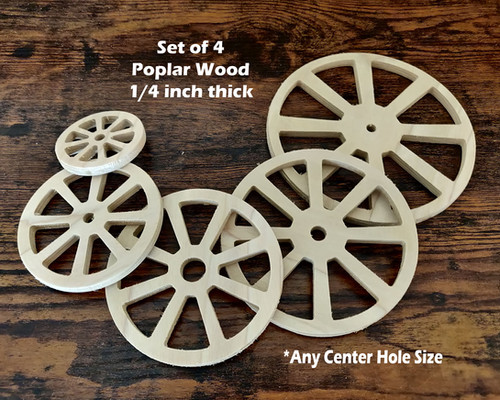 1/4 inch Wooden Wheels (Poplar), stage coach wheels | Wild Woodworker