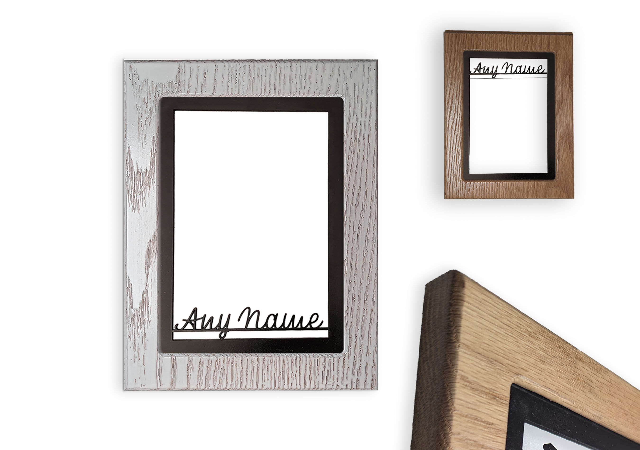 Personalized Red Oak Keepsake Frame, 5x7, Portrait Script Text