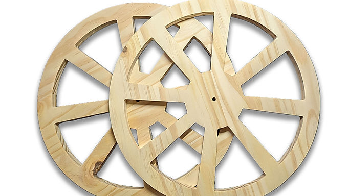 Custom Size Pine Wagon Wheels 0.7 inch thick, 8 Spoke , model wheels (set of 2)
