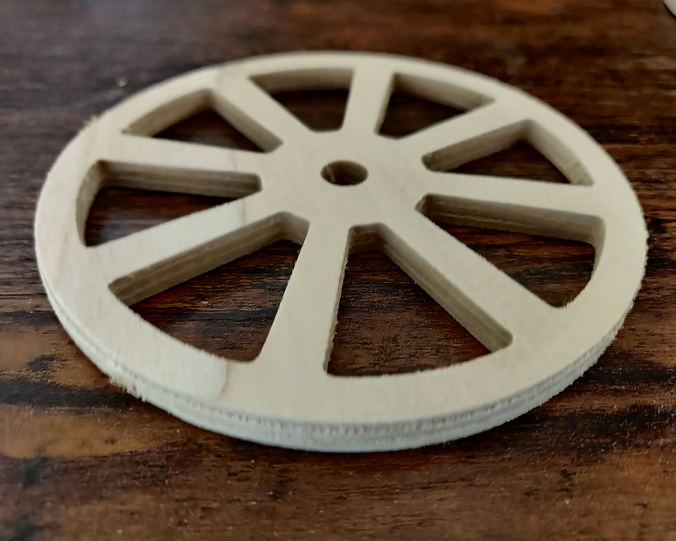 Thumbnail: 1/4 inch Wooden Wheels (Poplar), stage coach wheels