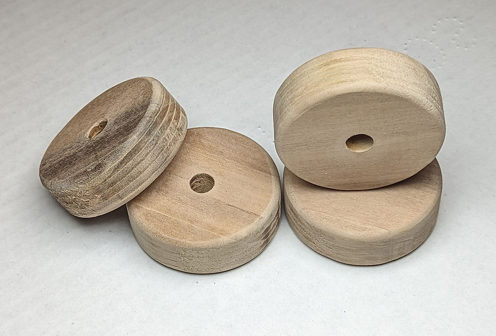 Thumbnail: Solid Wood Toy Wheels (3/4 x 2.25 inch) 1/8 inch round over edge 3/8 inch Hole