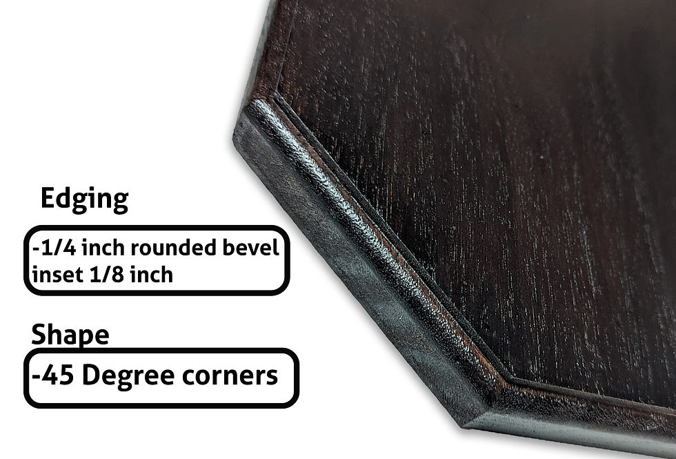 Miniatura: Solid Walnut Plaque, 45° clipped corners, (1"x15"x18"), 0.25" Roundover edge