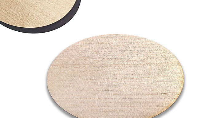 Custom Hard Maple Oval -  (1/4 inch Thick) Clear Coat Finish with Rounded Edge