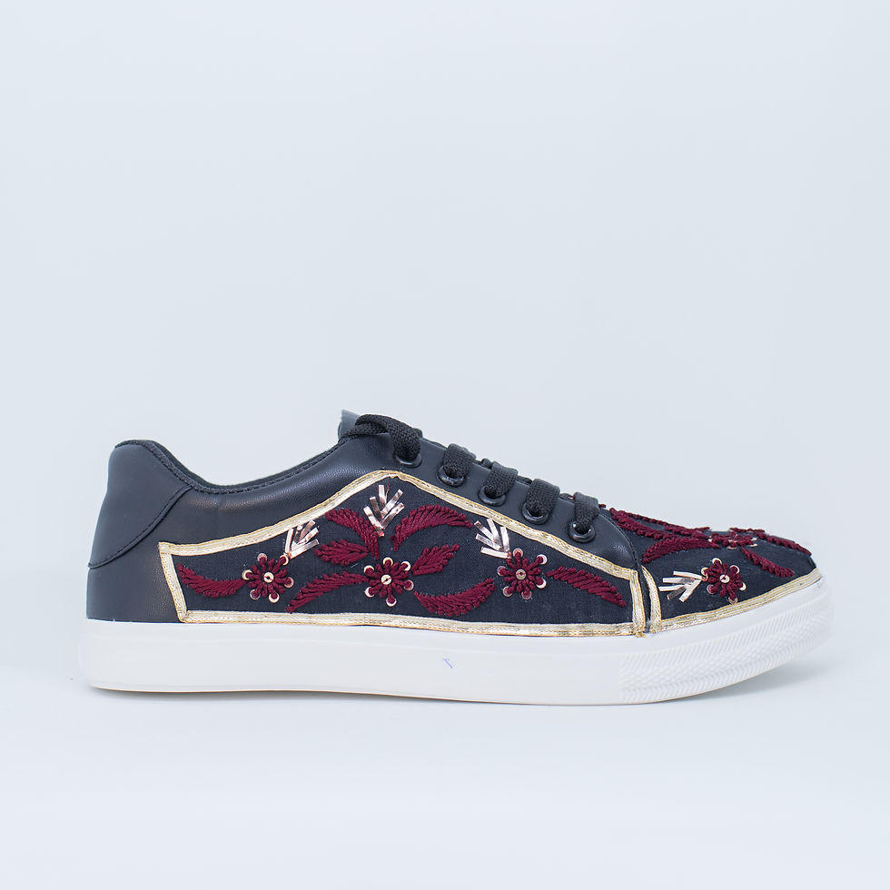 Thumbnail: White Chikankari Zari Sneakers