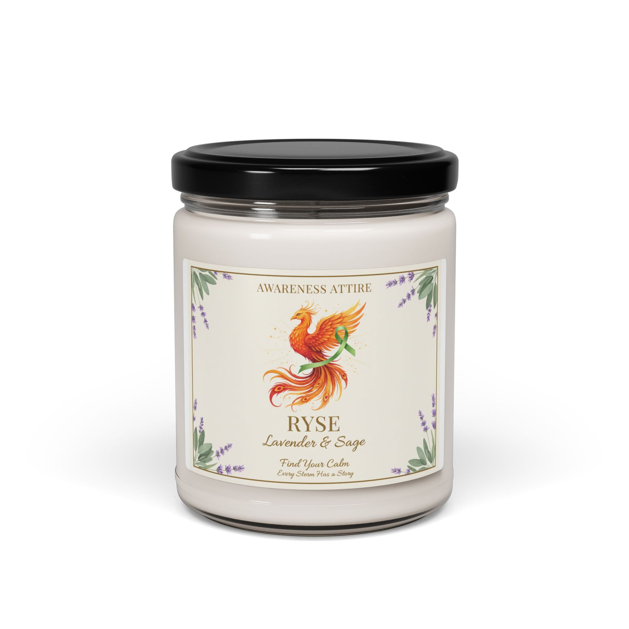 Find Your Calm-Ryse Lavender & Sage Soy Candle 