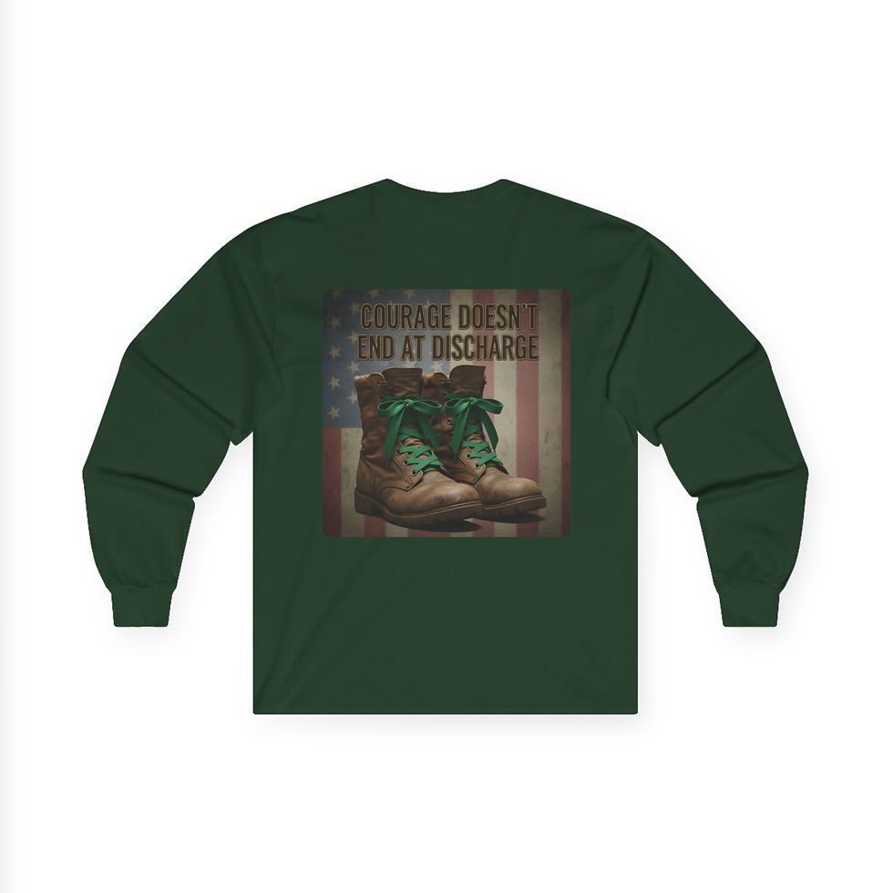 Thumbnail: Service Continues. Support Continues. Veteran Mental Health Long Sleeve
