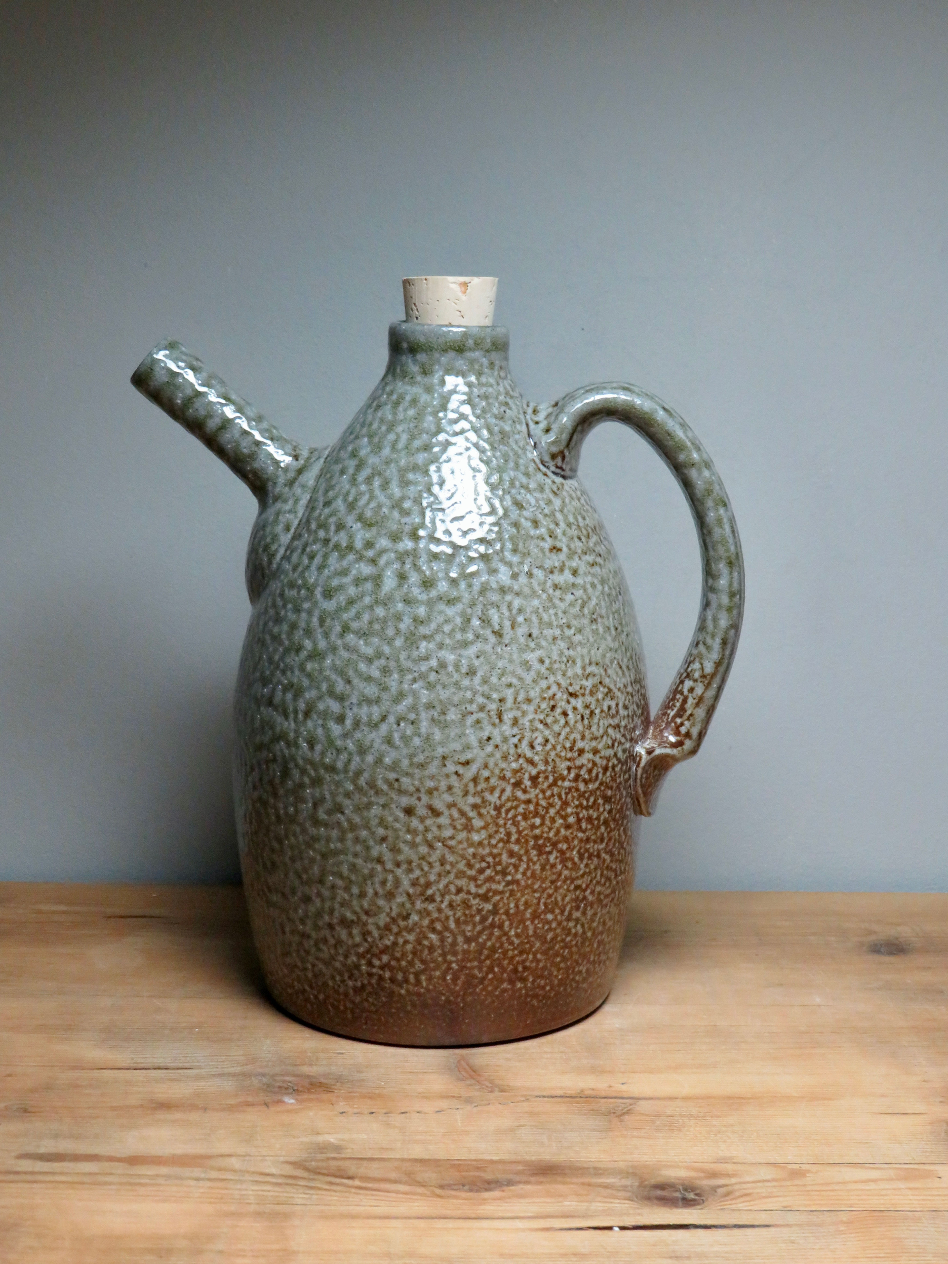 Oil Pourer, Oil Bottle, Handmade, Salt Glaze, Pottery